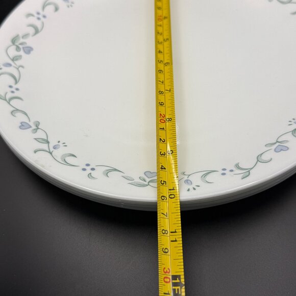 Corelle Vitrelle Country Cottage 4 White Dinner Plates 10.25” Floral & Heart - Picture 5 of 5